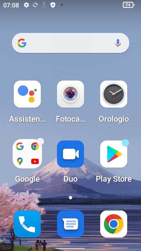 Unihertz Android 12 schermata Home